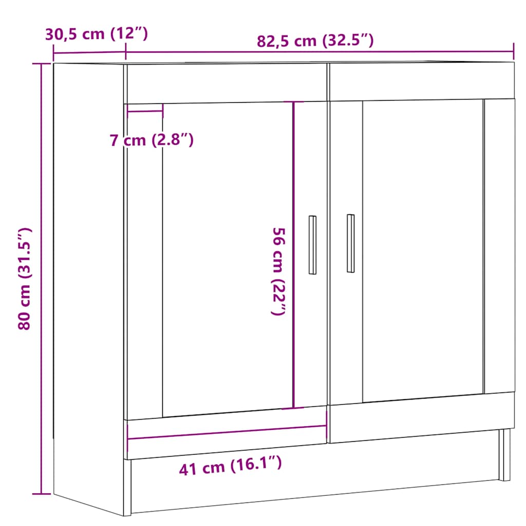 Bookcase old wood look 82.5x30.5x80 cm wood material