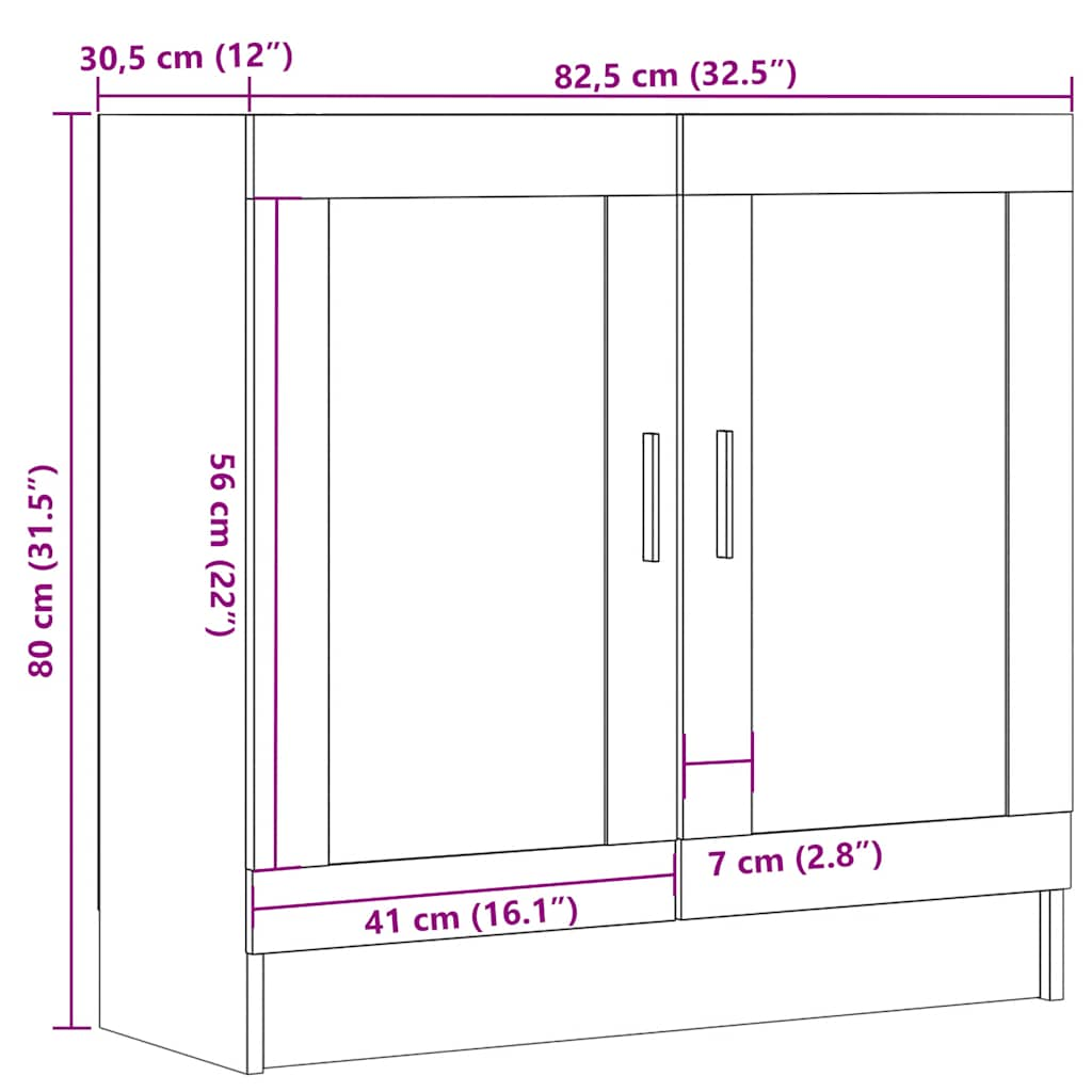 Bookcase old wood look 82.5x30.5x80 cm wood material