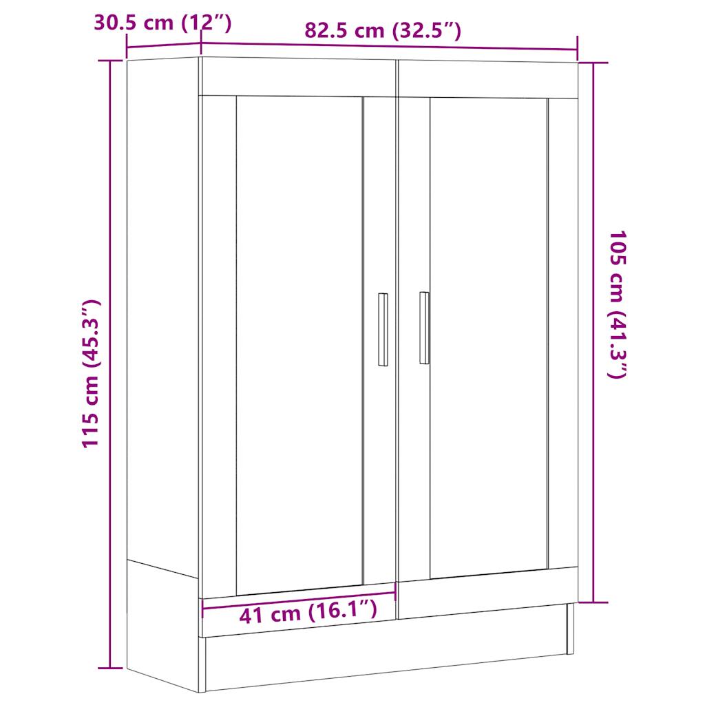 Bücherschrank Altholz-Optik 82,5x30,5x115 cm Holzwerkstoff