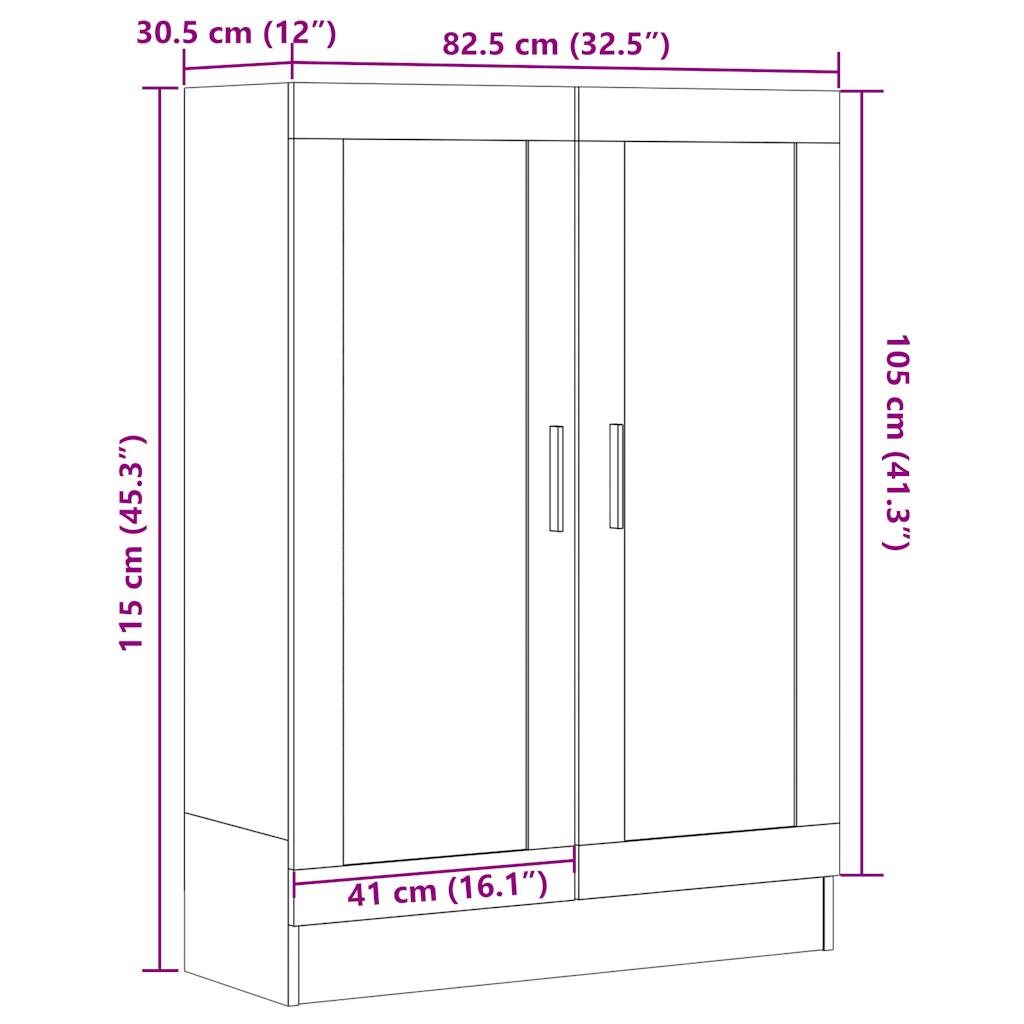 Bookcase Artisan Oak 82.5x30.5x115 cm Wood Material