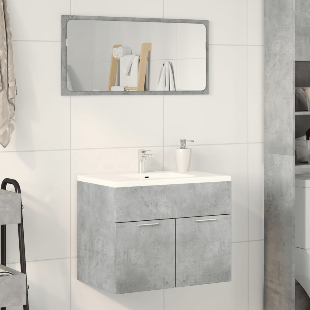 Washbasin base cabinet concrete grey 60x38.5x46 cm wood material