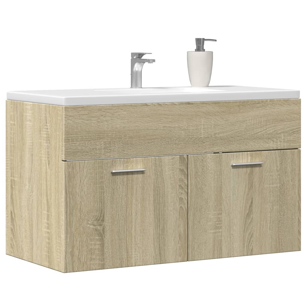 Washbasin base cabinet Sonoma oak 80x38.5x46cm wood material