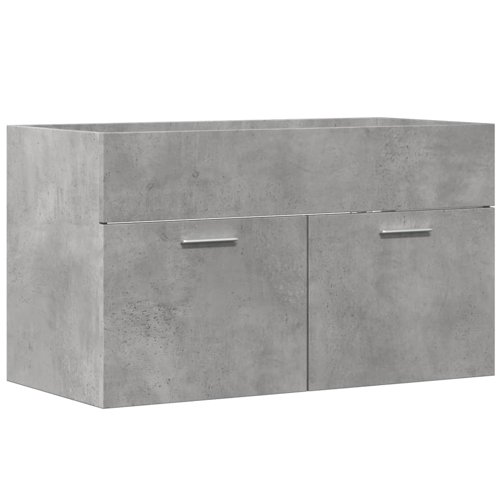 Washbasin base cabinet concrete grey 80x38.5x46 cm wood material