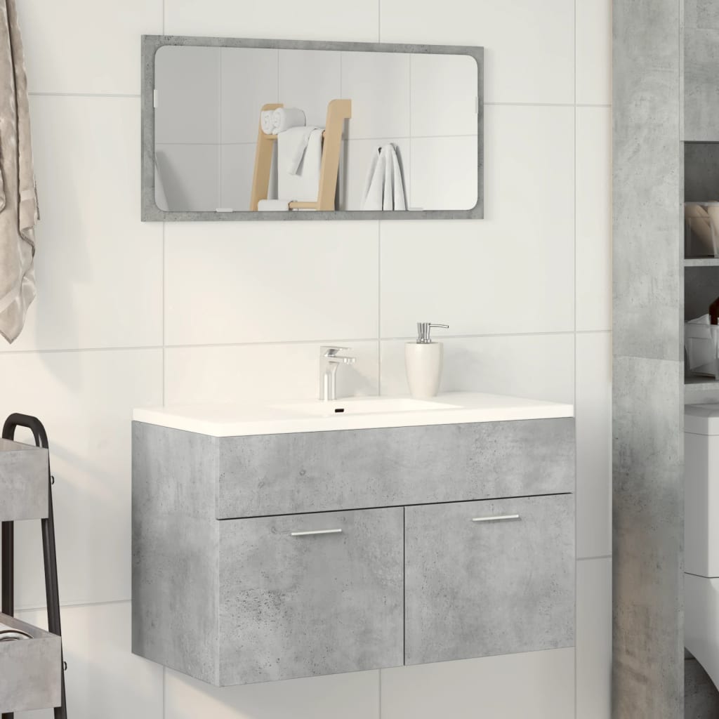 Washbasin base cabinet concrete grey 80x38.5x46 cm wood material