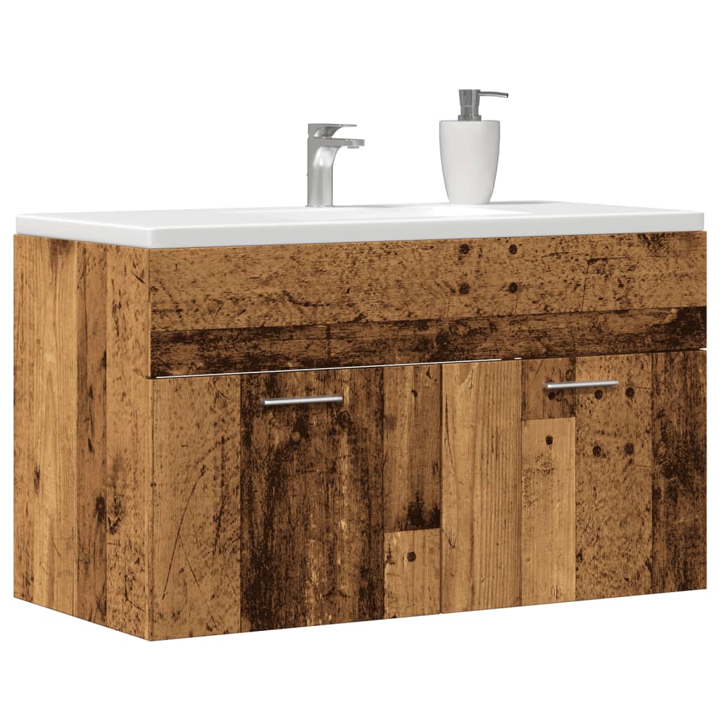 Washbasin base cabinet old wood look 80x38.5x46 cm