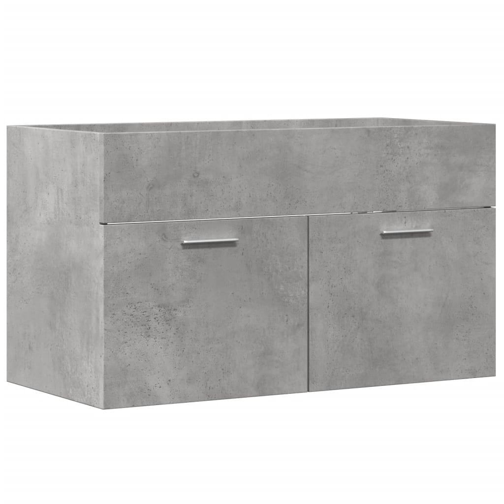 Washbasin base cabinet concrete grey 90x38.5x46 wood material