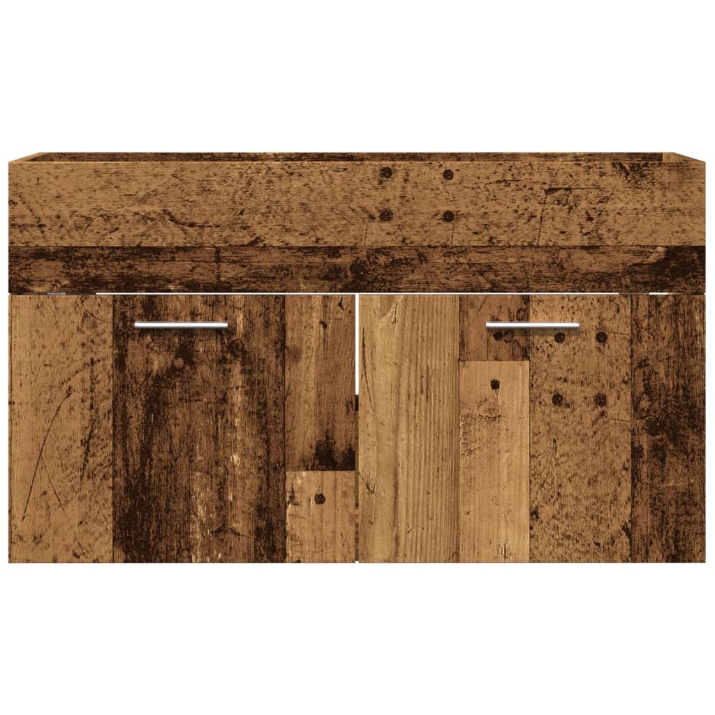 Washbasin base cabinet old wood look 90x38.5x46 wood material