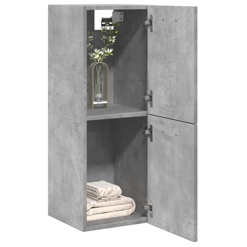 Bathroom wall cabinet concrete grey 30x30x80 cm wood material