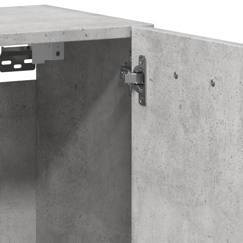 Bathroom wall cabinet concrete grey 30x30x80 cm wood material