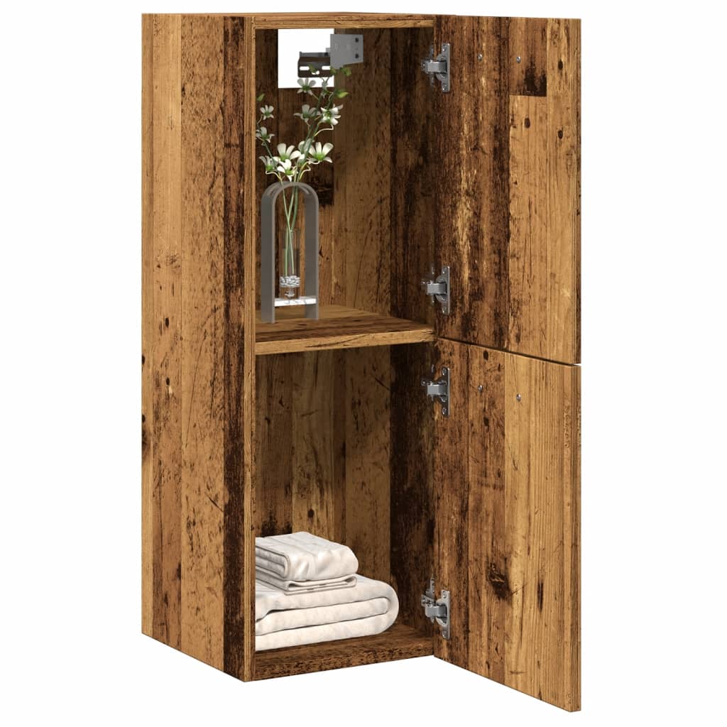 Bad-Hängeschrank Altholz-Optik 30x30x80 cm Holzwerkstoff