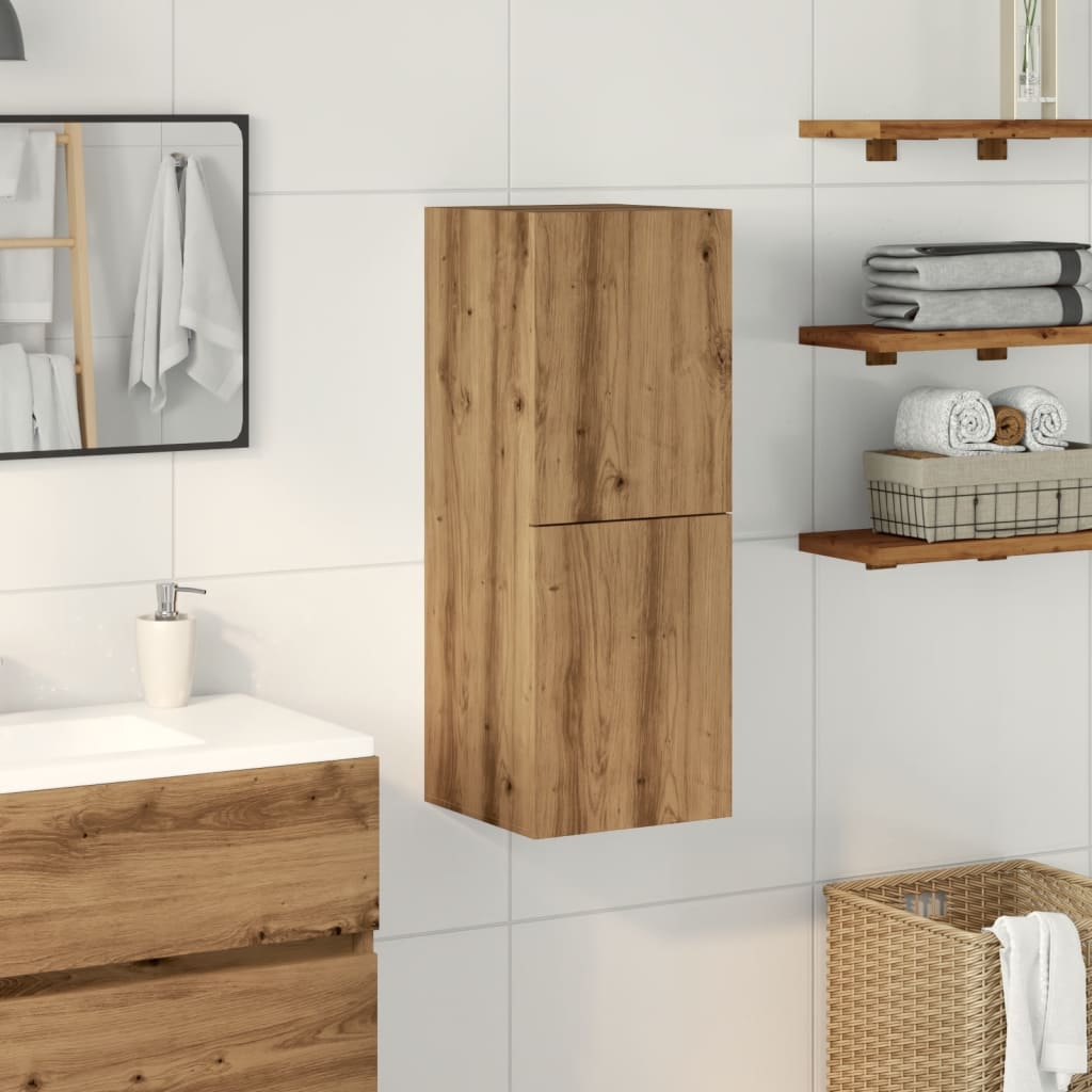 Bathroom wall cabinet Artisan oak 30x30x80 cm wood material