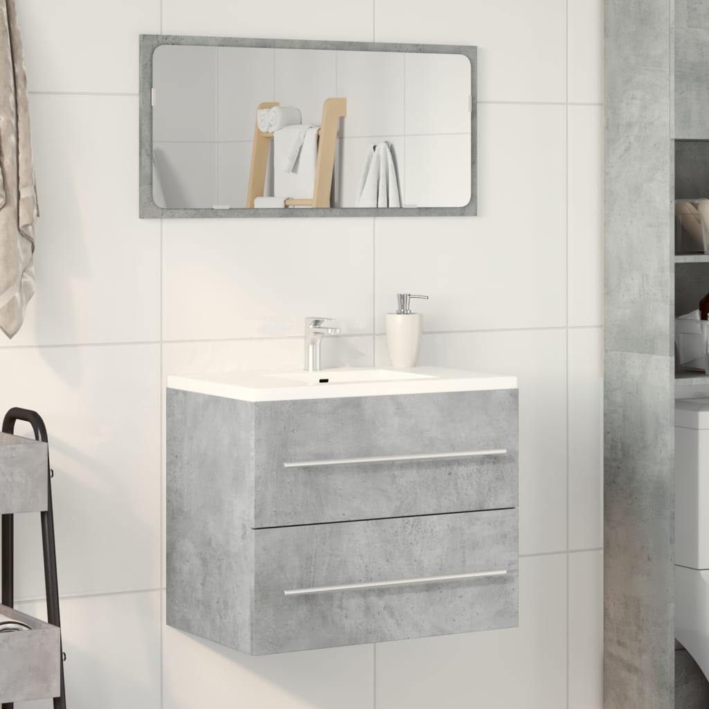 Washbasin base cabinet concrete grey 60x38.5x48 cm wood material