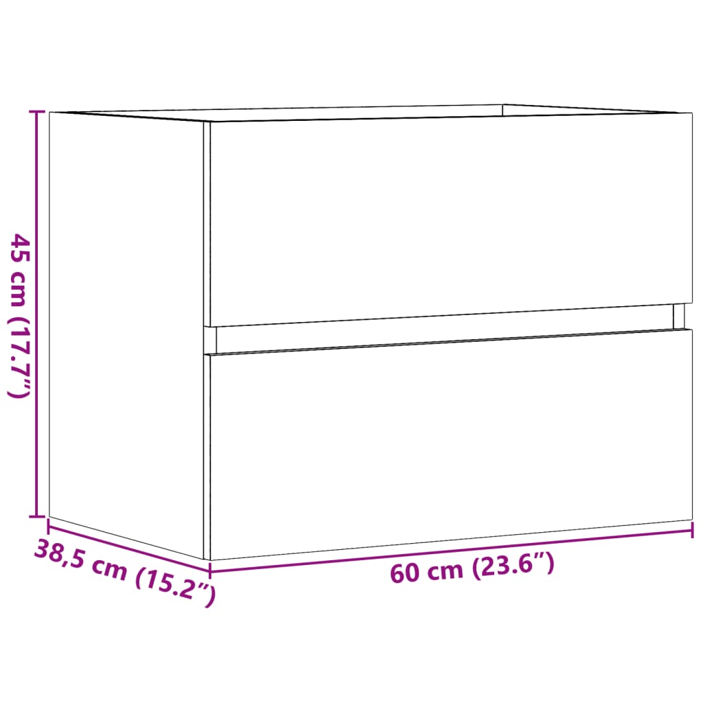 Bathroom cabinet old wood look 60x38.5x45 cm wood material