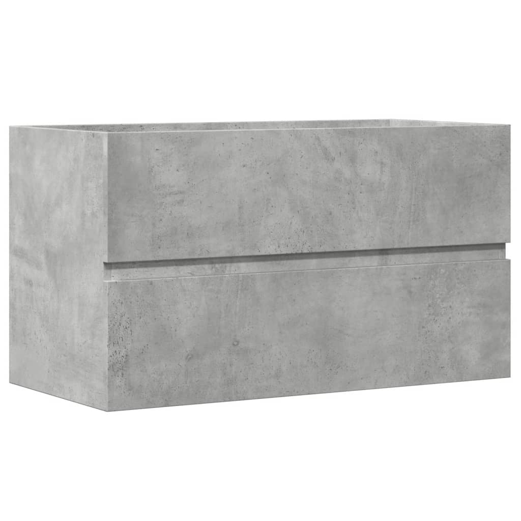 Bathroom Wall Cabinet Concrete Grey 80x38.5x45 cm Wood Material