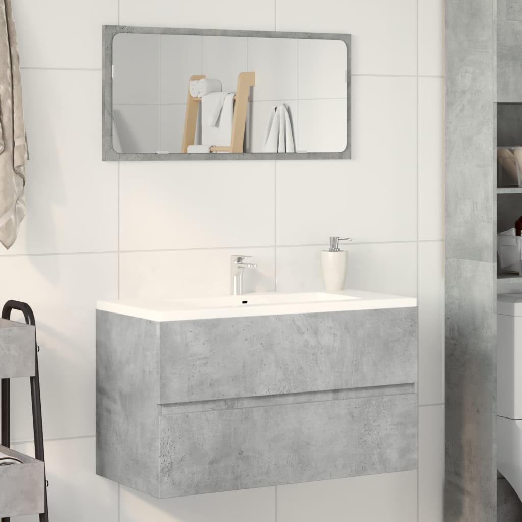 Bathroom Wall Cabinet Concrete Grey 80x38.5x45 cm Wood Material