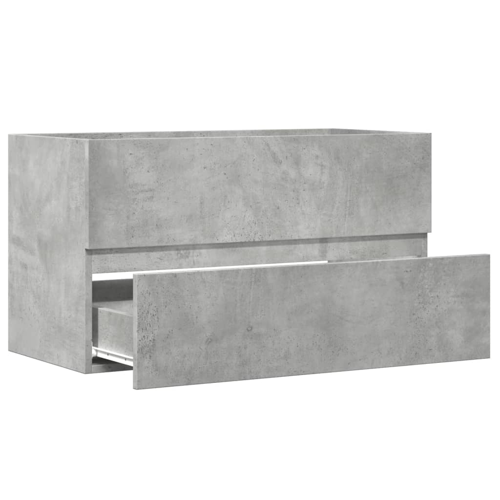 Bathroom Wall Cabinet Concrete Grey 80x38.5x45 cm Wood Material