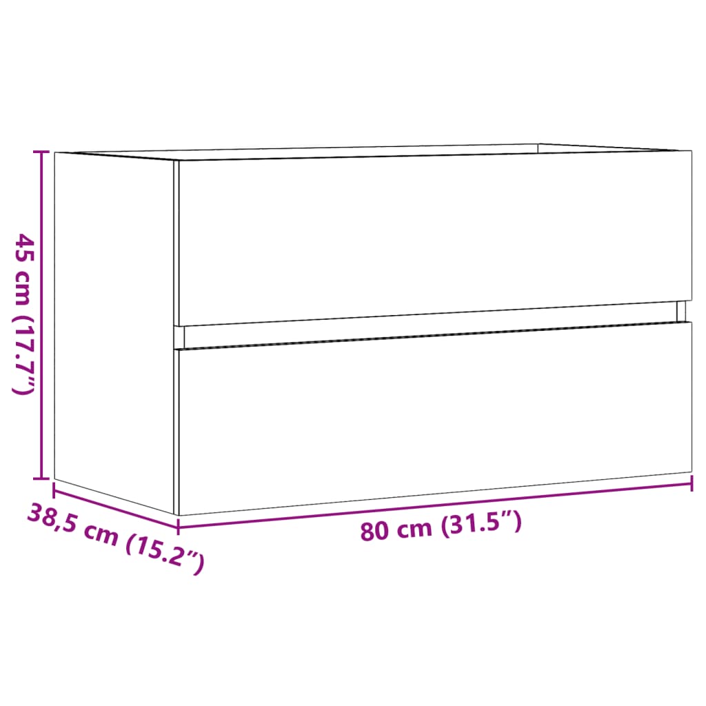 Bathroom wall cabinet old wood look 80x38.5x45 cm wood material