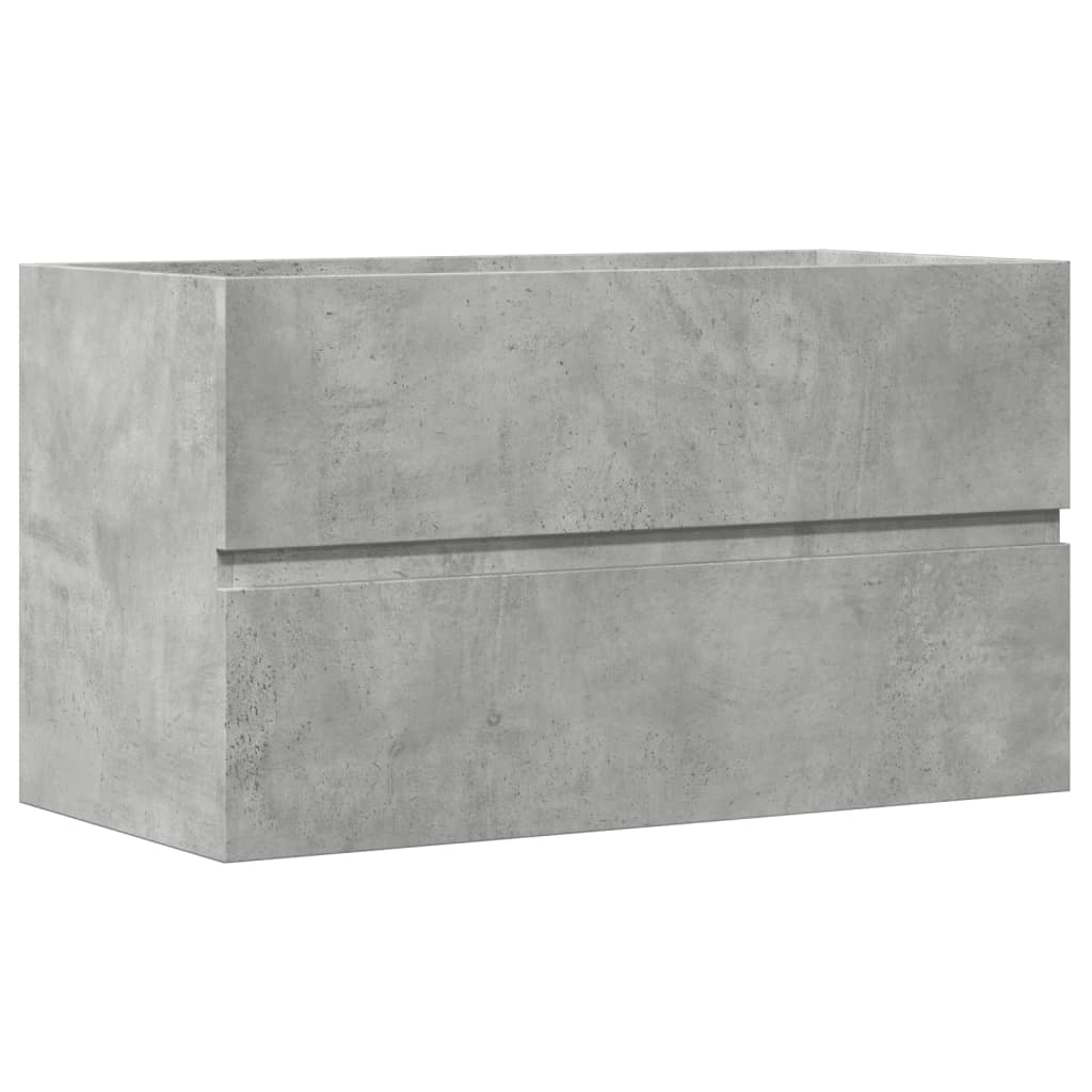 Washbasin base cabinet concrete grey 90x38.5x45 cm wood material