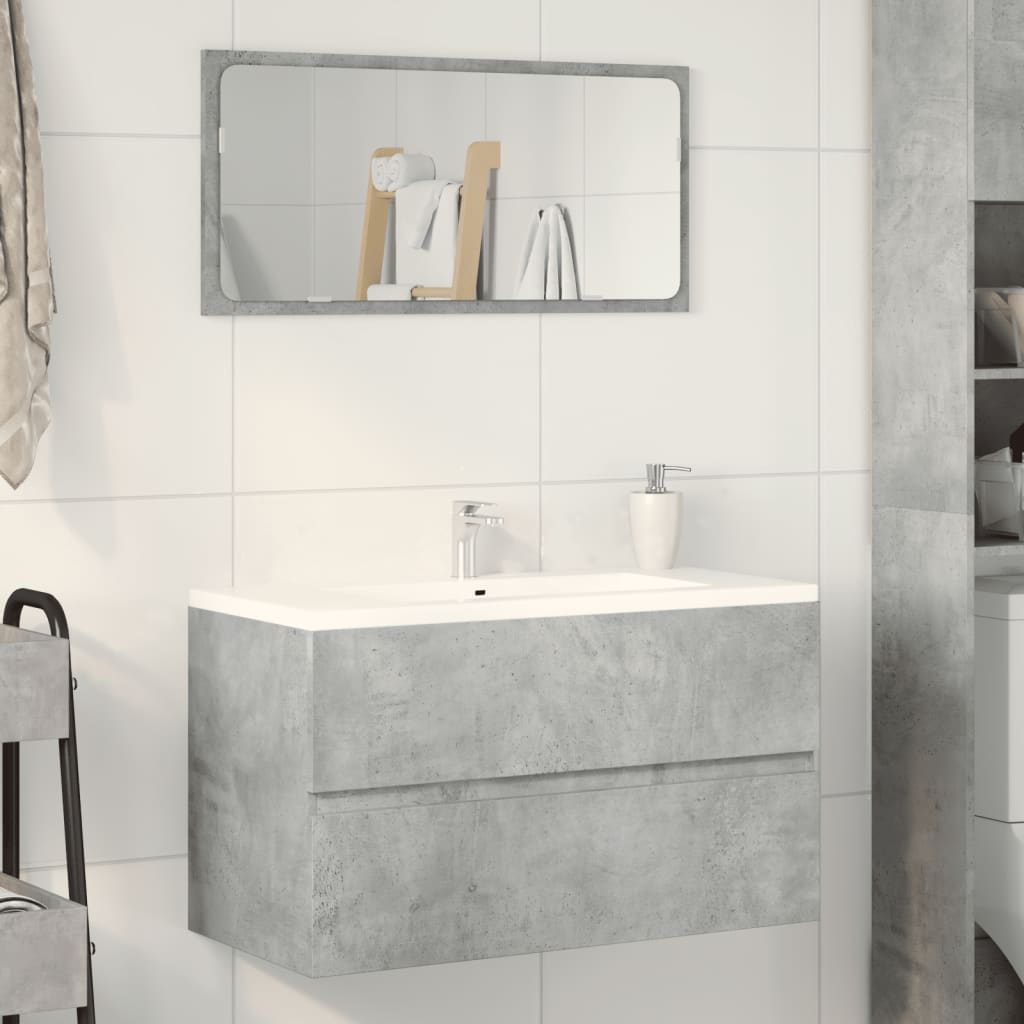 Washbasin base cabinet concrete grey 90x38.5x45 cm wood material