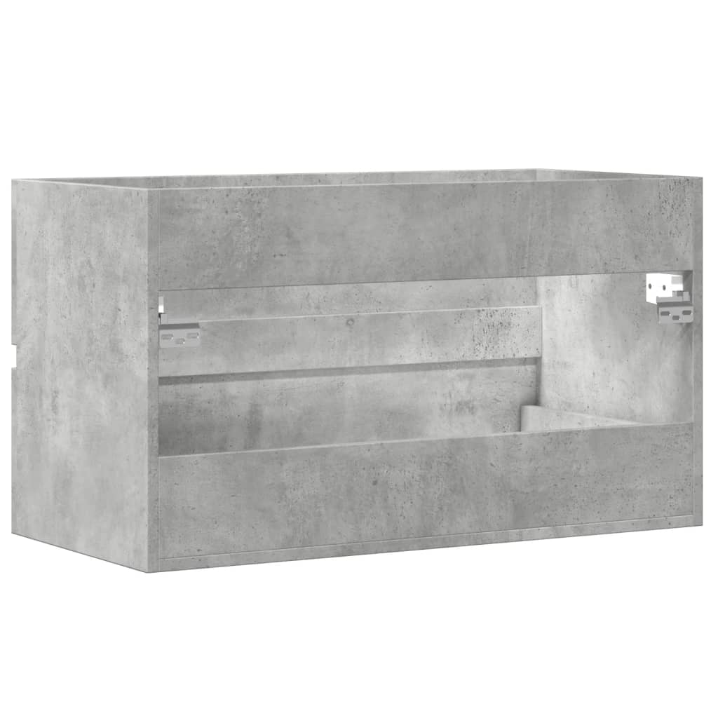 Washbasin base cabinet concrete grey 90x38.5x45 cm wood material