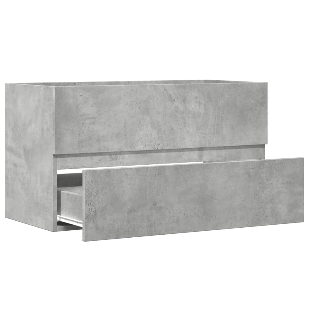 Washbasin base cabinet concrete grey 90x38.5x45 cm wood material