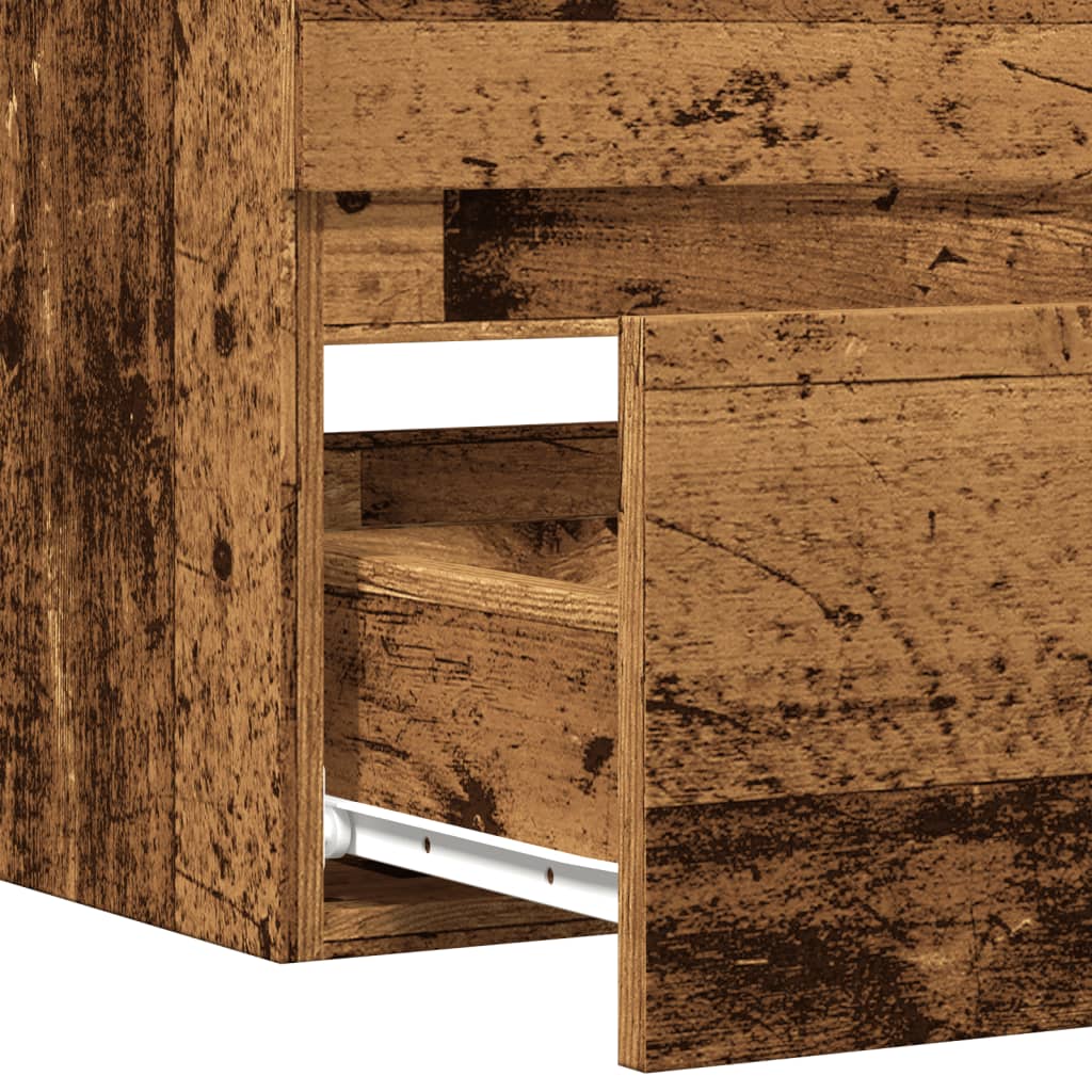 Washbasin base cabinet old wood look 90x38.5x45 wood material