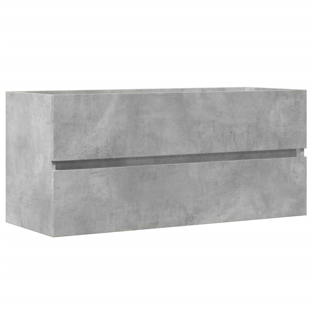 Washbasin base cabinet concrete grey 100x38.5x45 cm wood material