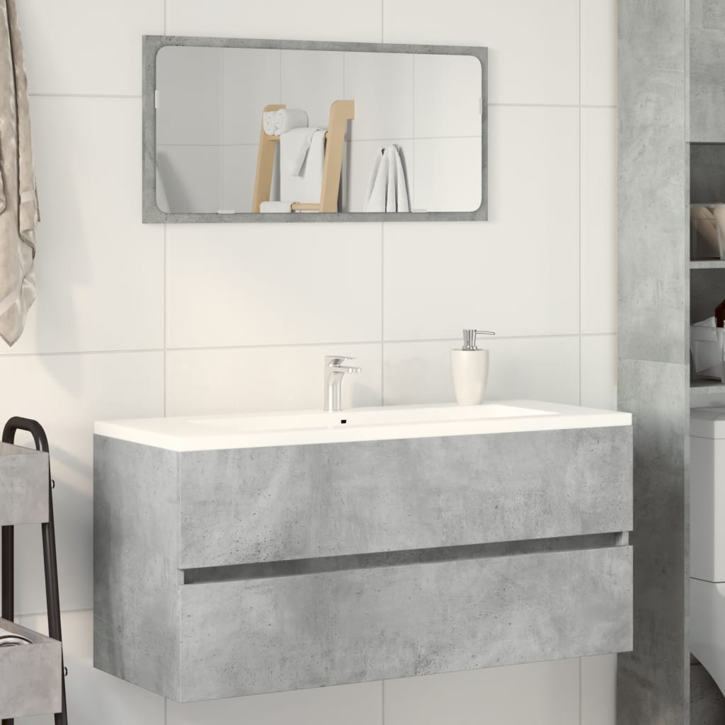 Washbasin base cabinet concrete grey 100x38.5x45 cm wood material