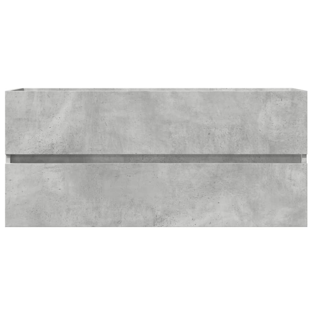 Washbasin base cabinet concrete grey 100x38.5x45 cm wood material