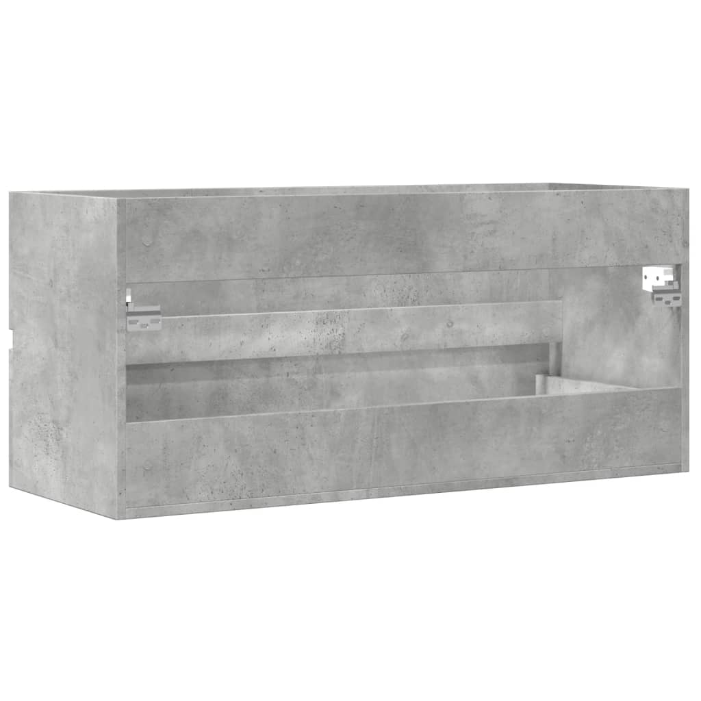 Washbasin base cabinet concrete grey 100x38.5x45 cm wood material