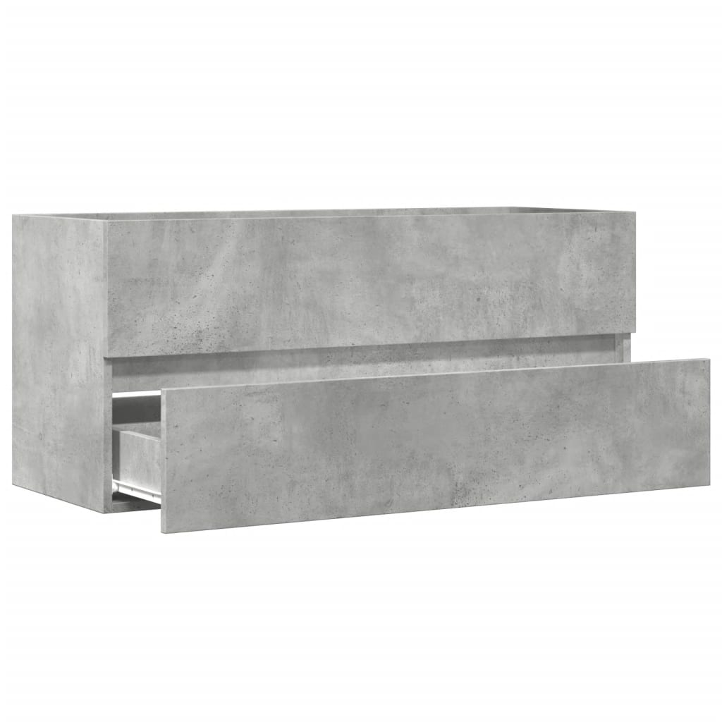 Washbasin base cabinet concrete grey 100x38.5x45 cm wood material