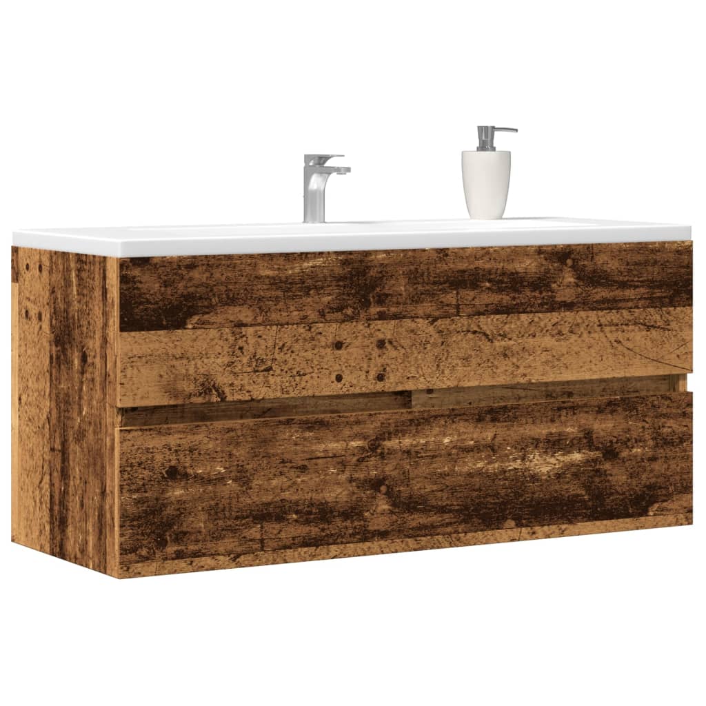 Washbasin cabinet old wood look 100x38.5x45 cm wood material