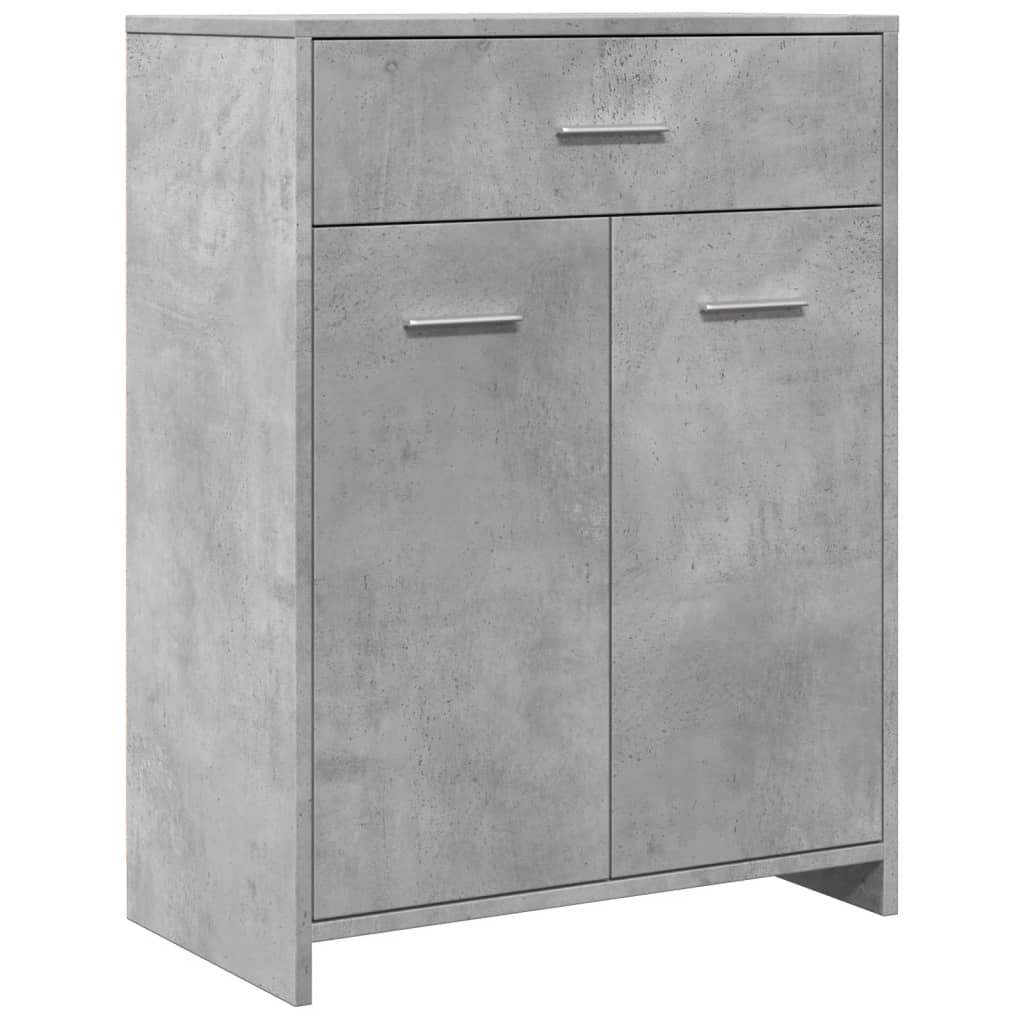 Bathroom Cabinet Concrete Grey 60x33x80 cm Wood Material