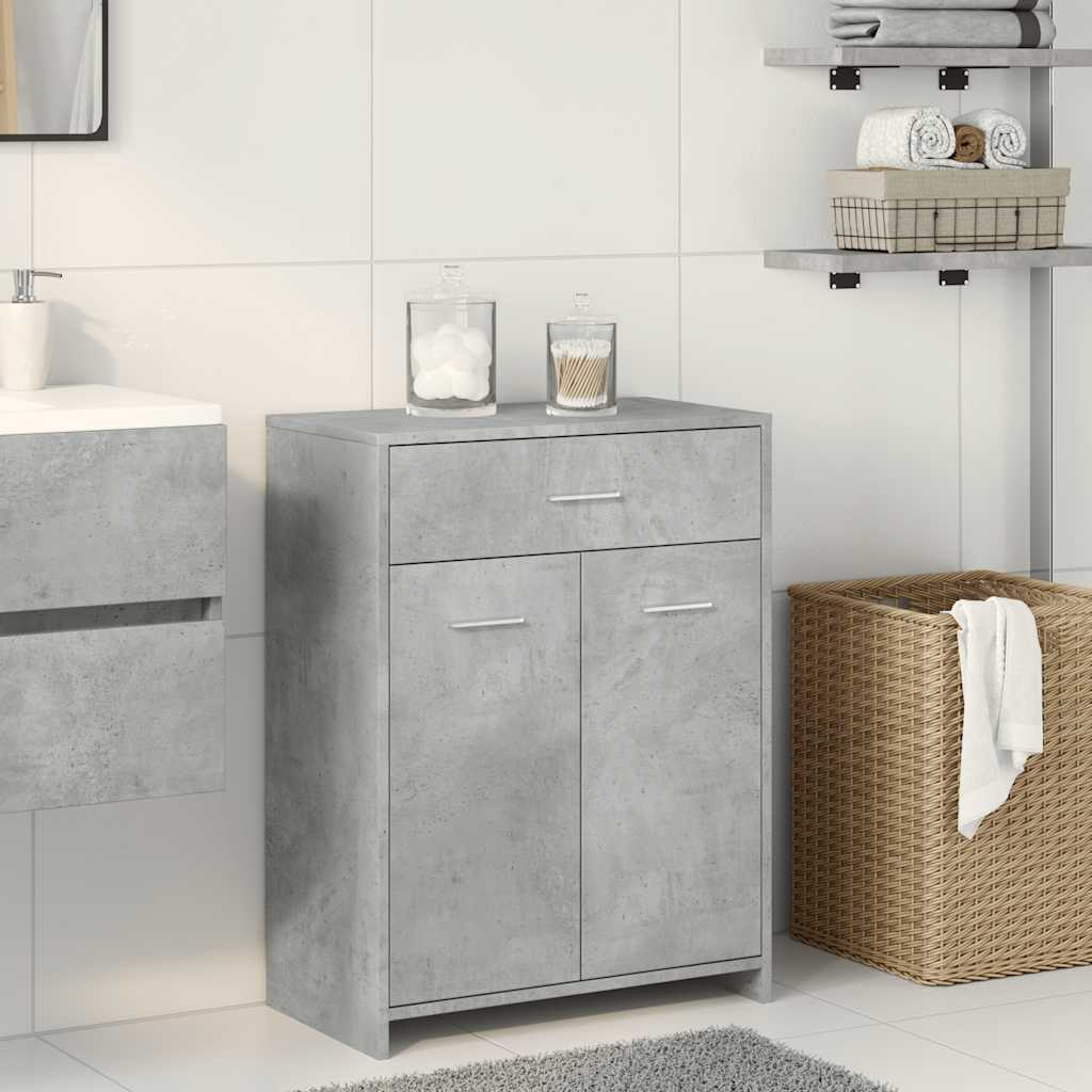 Bathroom Cabinet Concrete Grey 60x33x80 cm Wood Material