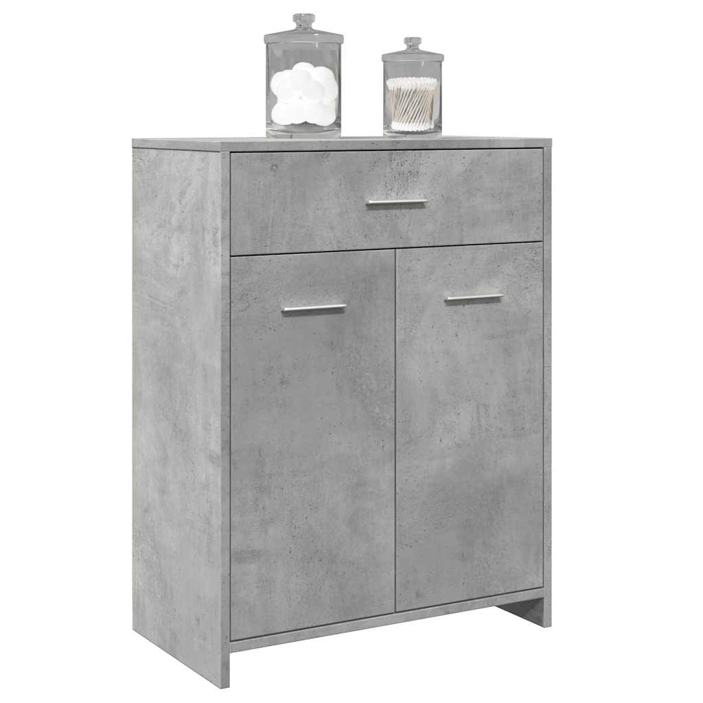 Bathroom Cabinet Concrete Grey 60x33x80 cm Wood Material