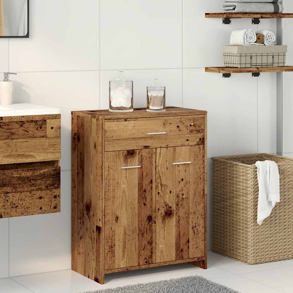 Bathroom cabinet old wood look 60x33x80 cm wood material