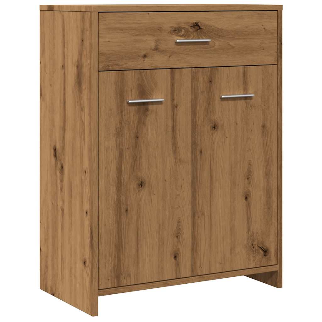 Artisan oak bathroom cabinet 60x33x80 cm made of wood material