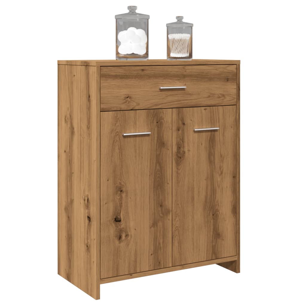 Artisan oak bathroom cabinet 60x33x80 cm made of wood material