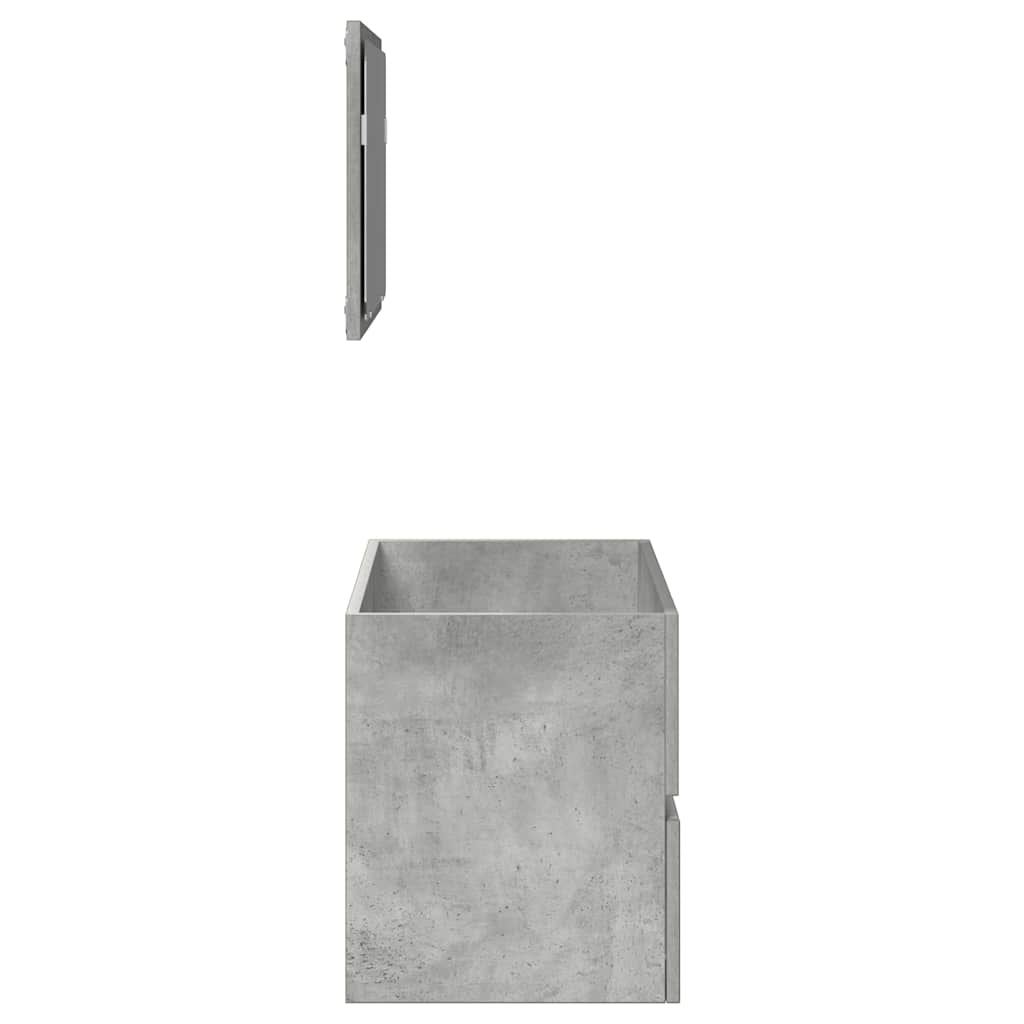 Bathroom Cabinet with Mirror Concrete Gray Wood Material