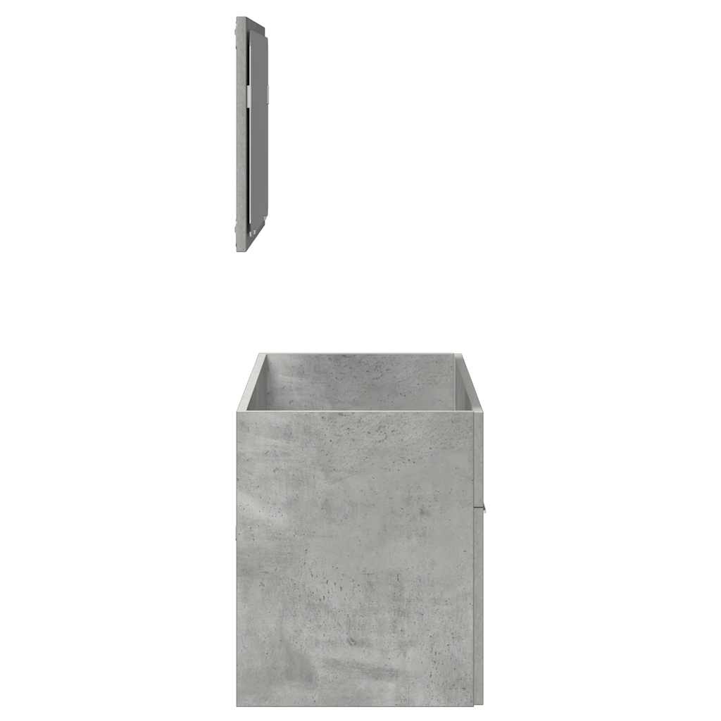 Bathroom Cabinet with Mirror Concrete Gray Wood Material