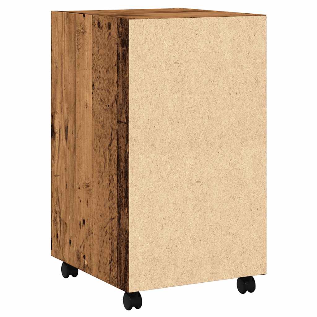 Schrank mit Rollen Altholz-Optik 33x38x60 cm Holzwerkstoff