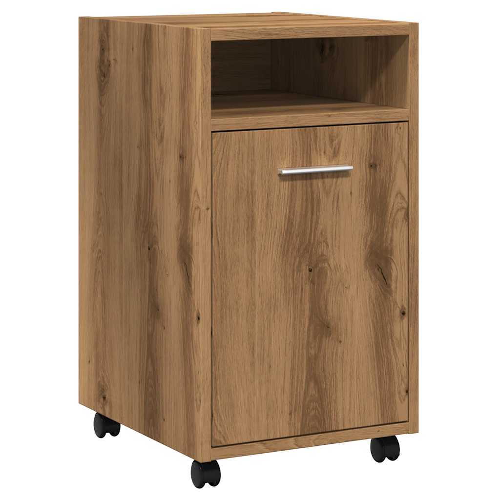 Cabinet with wheels Artisan oak 33x38x60 cm wood material