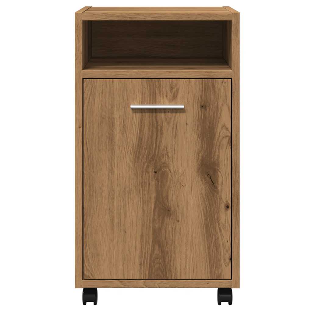 Cabinet with wheels Artisan oak 33x38x60 cm wood material