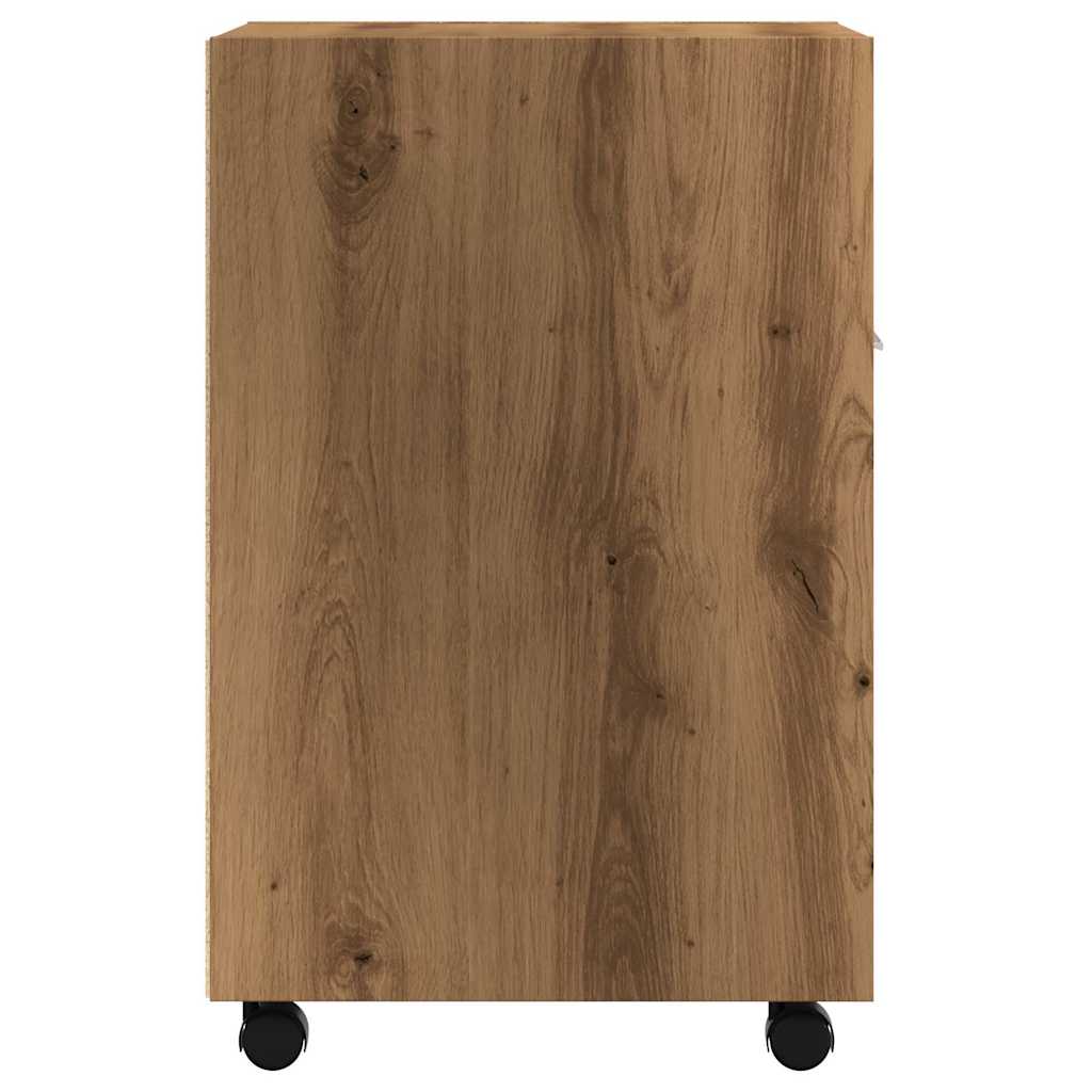 Cabinet with wheels Artisan oak 33x38x60 cm wood material