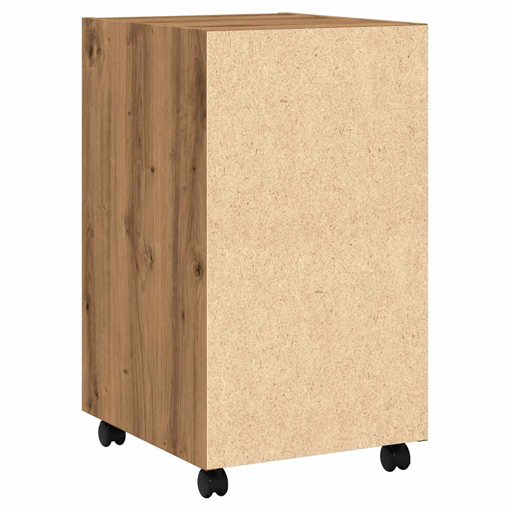 Schrank mit Rollen Artisan-Eiche 33x38x60 cm Holzwerkstoff