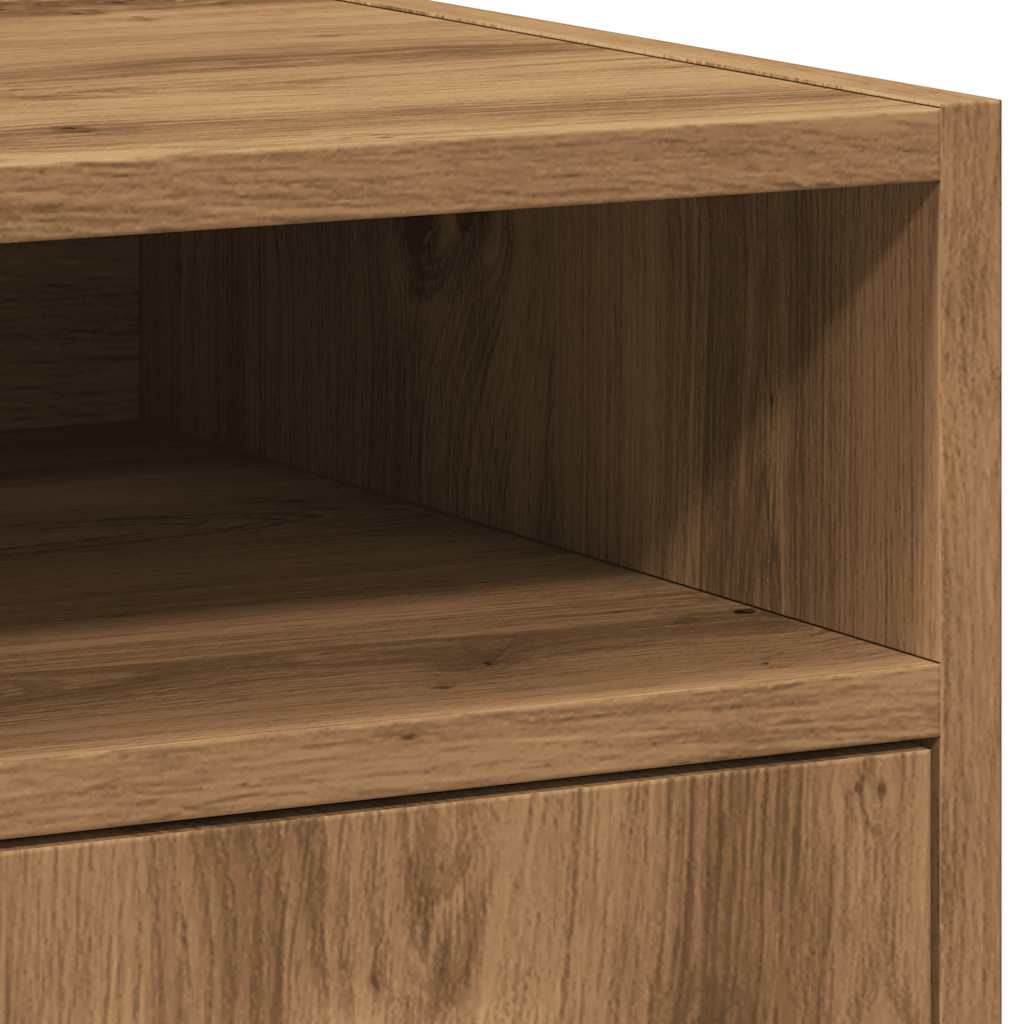 Schrank mit Rollen Artisan-Eiche 33x38x60 cm Holzwerkstoff