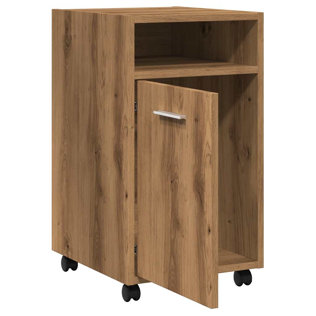 Cabinet with wheels Artisan oak 33x38x60 cm wood material