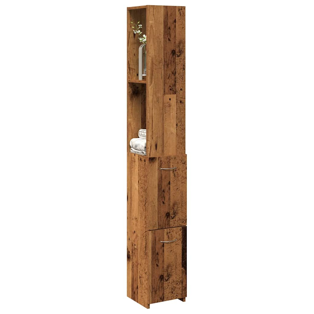 Bathroom cabinet old wood look 25x25x170 cm wood material