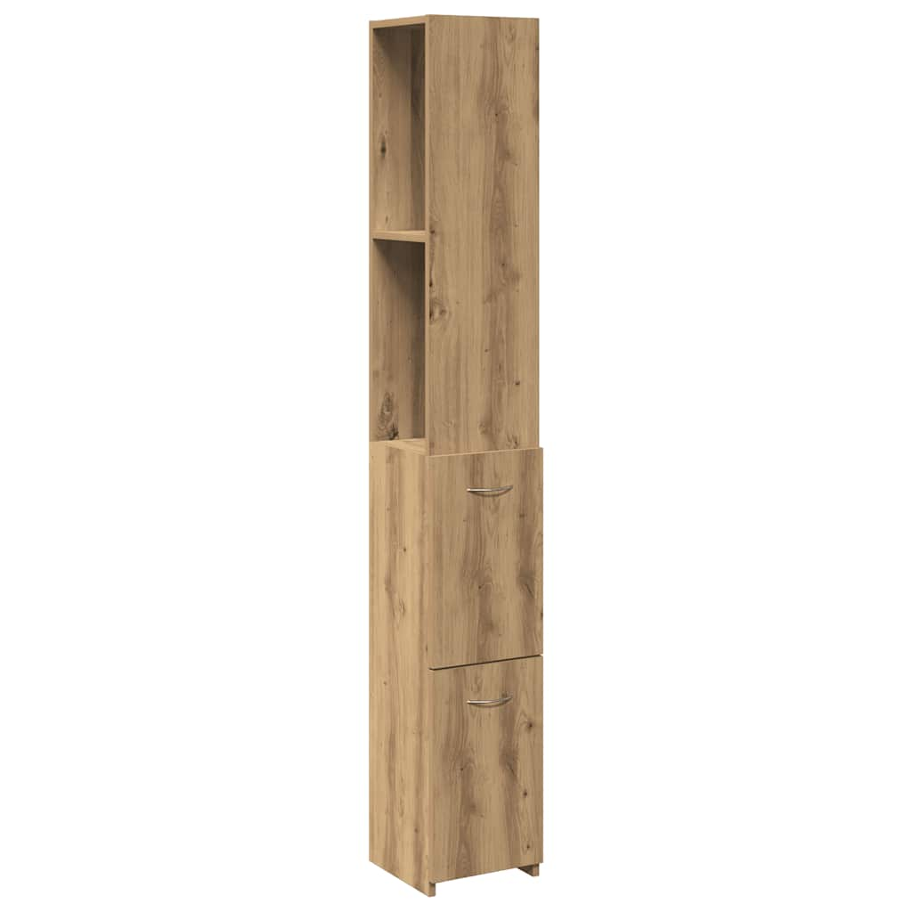 Artisan oak bathroom cabinet 25x25x170 cm made of wood material