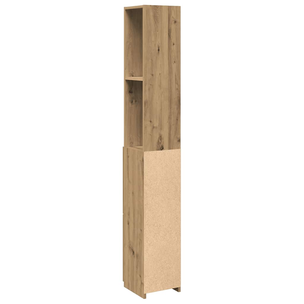 Artisan oak bathroom cabinet 25x25x170 cm made of wood material